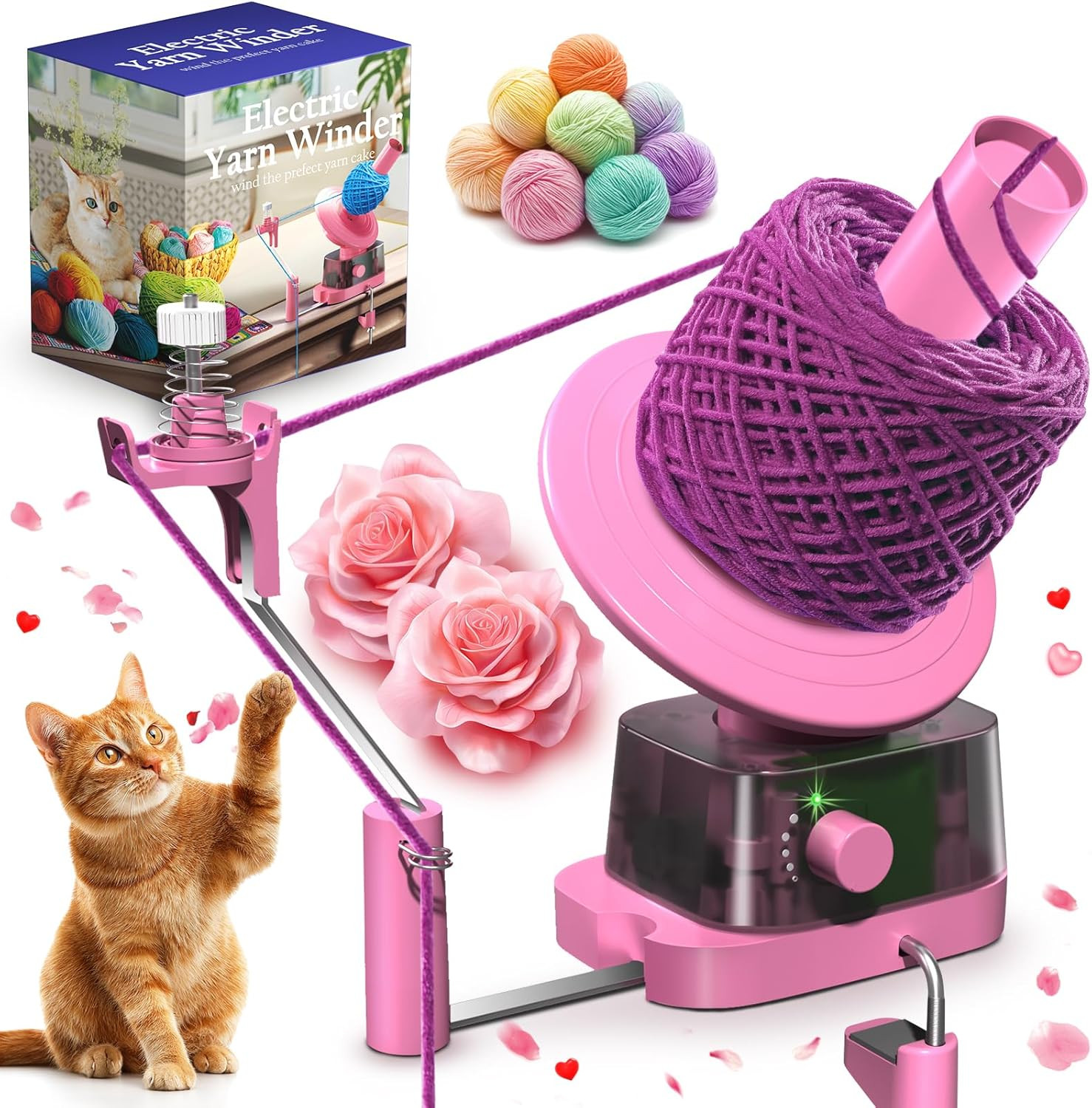 CozyBomB™ Yarn Winder | Electric Yarn Ball Winder, 13 oz Dual Strong Tension Kni