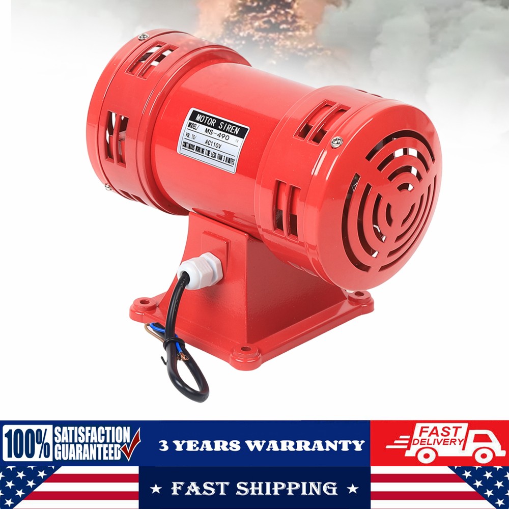 INDUSTRIAL AIR RAID HORN TYPE LOUD 140dB AIR RAID SOUND SIREN ALARM 110 VOLT