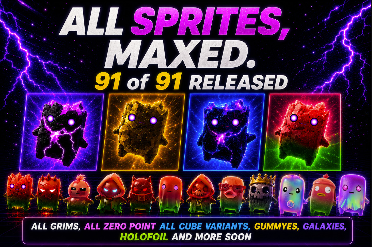 ALL SPRITES -- NORMAL, GOLD, GUMMY, GALAXY, HOLOFOIL AND CUBE -- ONLINE & OPEN
