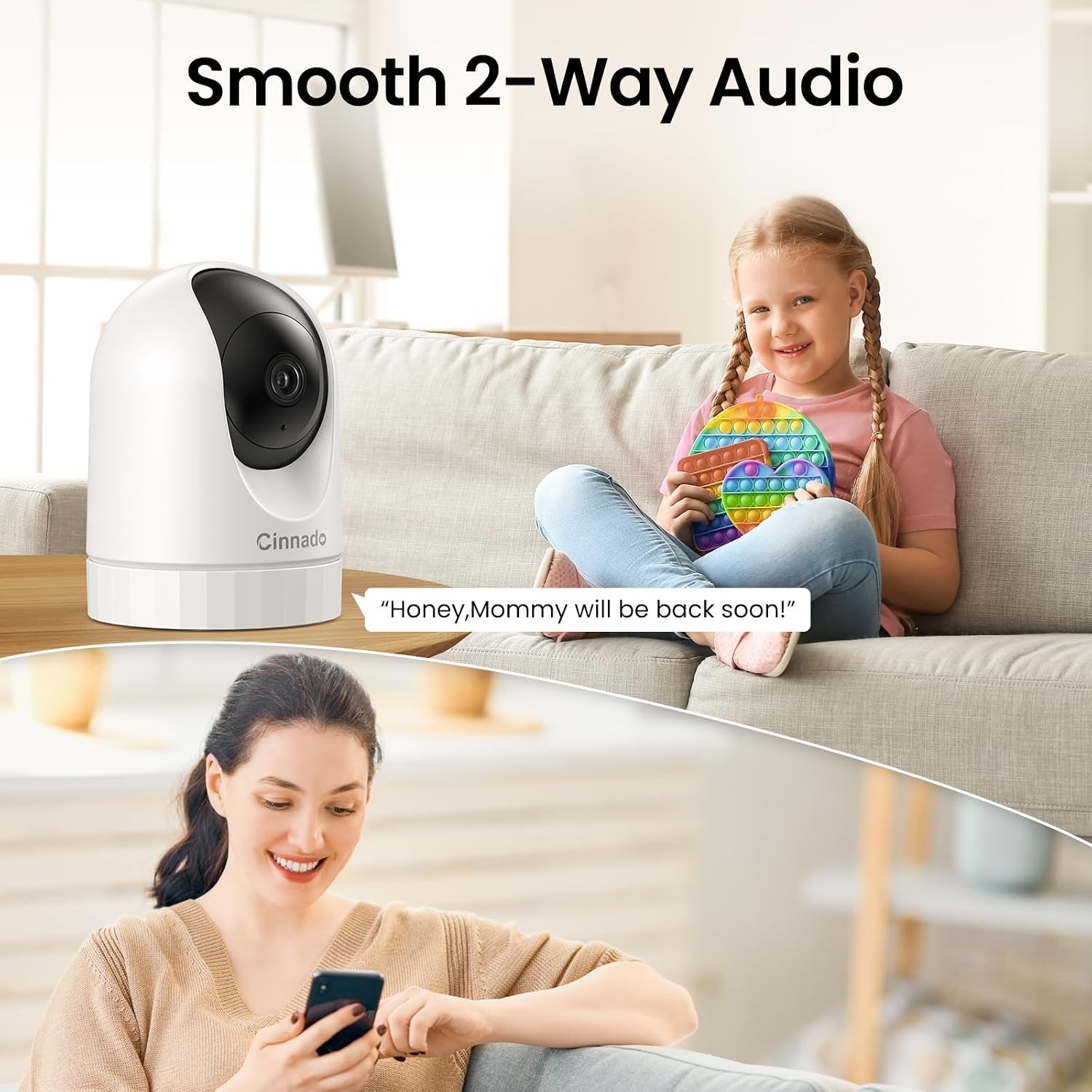 Smart 360° Home Security Camera - 2-Way Audio, Night Vision & Alexa-Compatible