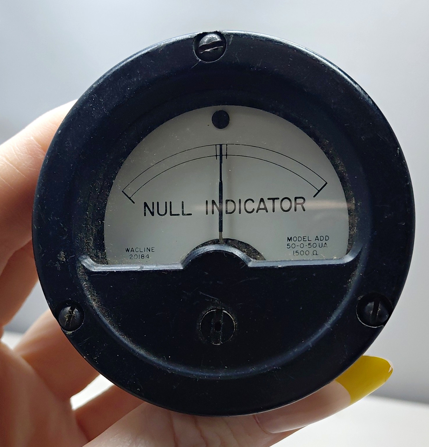 Wacline 20148 Model ADD Null Indicator Analog Panel Meter 50-0-50uA 1500Ω