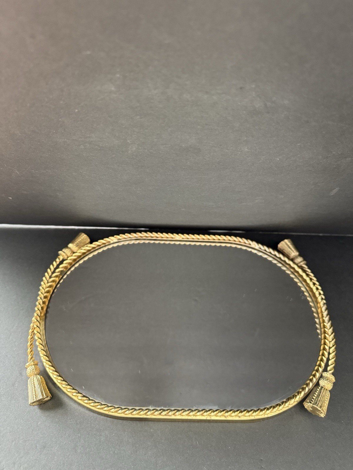 Godinger Silver Art Co Ltd Gold Rope Co Mirror Tassel Hollywood Regency MCM