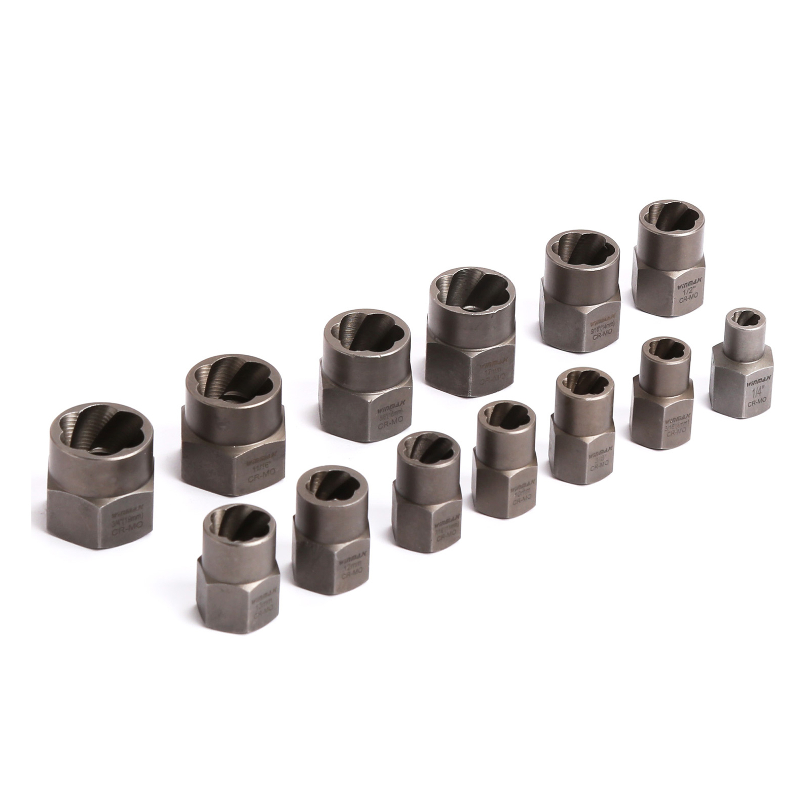 Bolt & Nut Extractor Set Damaged Rusted Socket Remover Use With 3/8 IN Wrench