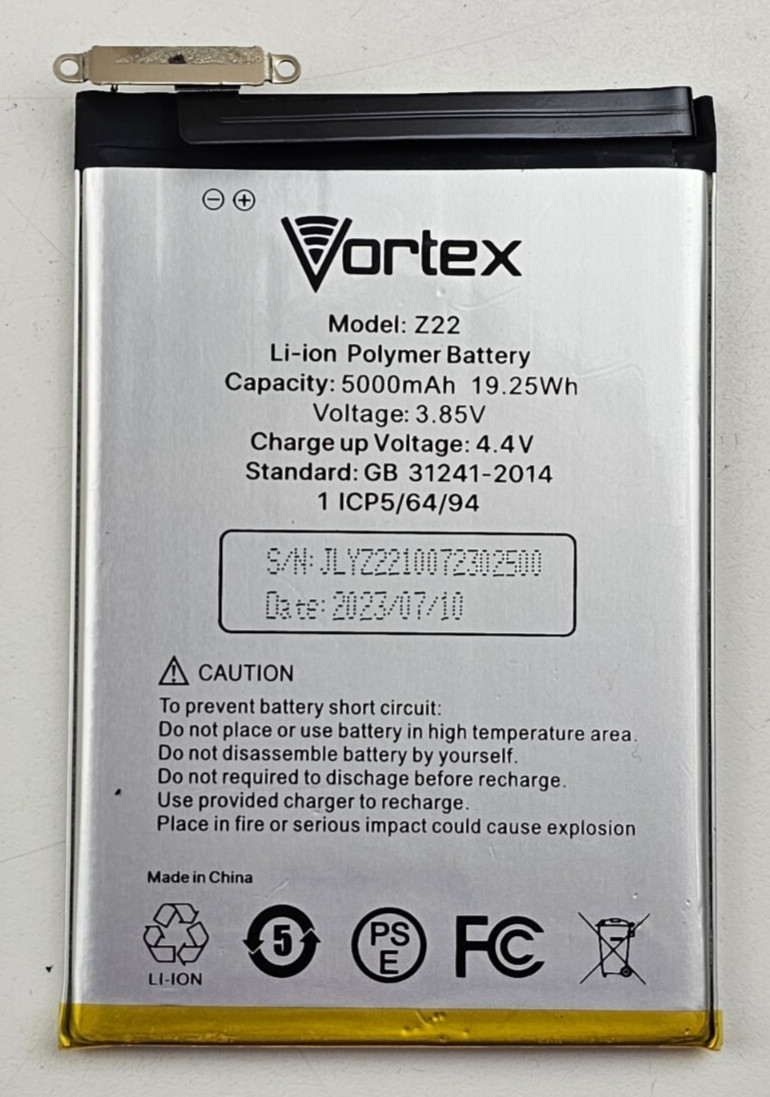 OEM Genuine Model Z22 Internal 3.85V 5000mAh Li-ion Battery for Vortex Z23