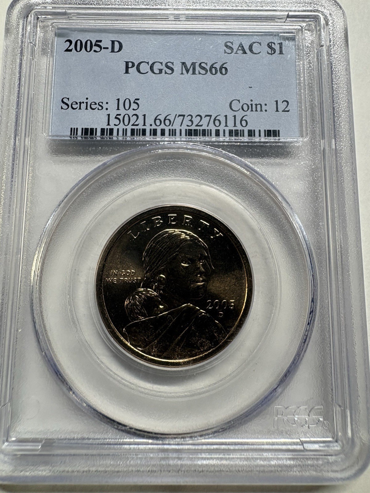 2005-D SACAGAWEA $1, PCGS MS 66. Item 102