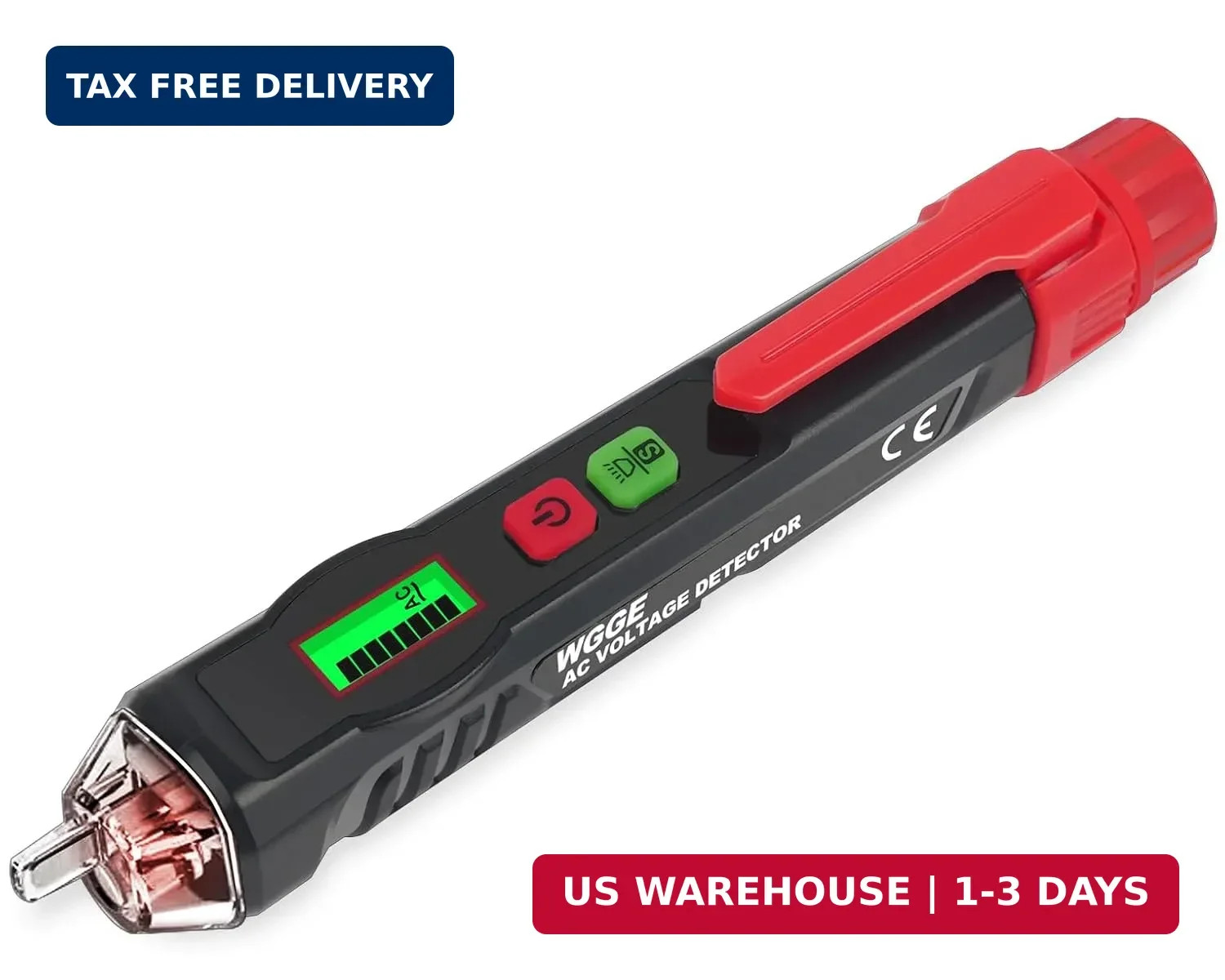 WGGE AC Voltage Tester/Non-Contact Voltage Tester with Dual Range AC 12V-1000V/4