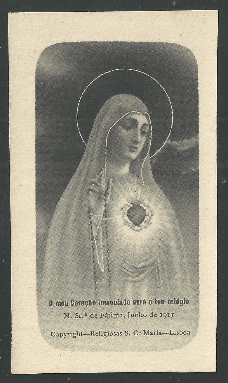 Holy card antique de la Virgin de Fatima santino image pieuses estampa
