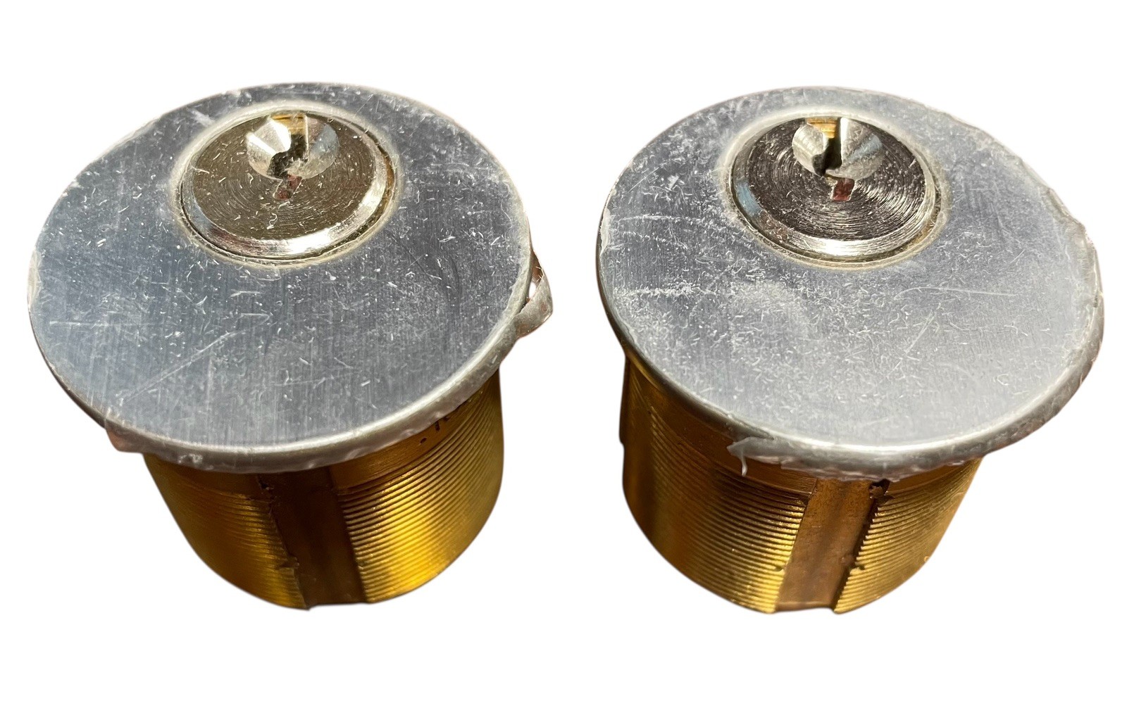 Lot of 2 - ILCO 7185YA1-26D-KA2 Mortise Cylinder 26D Satin Chrome No Key Lock
