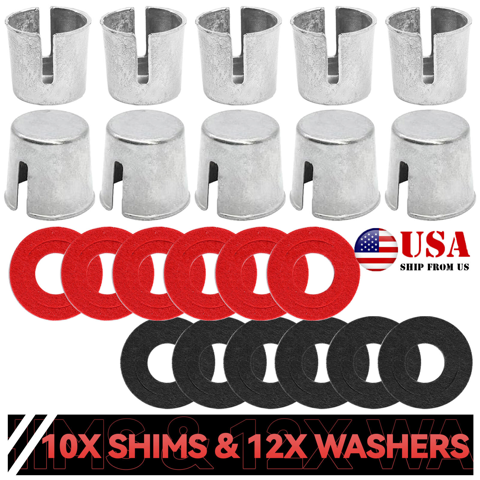 10PCS Car Battery Post Terminal Shims Auto Lead Caps w/12pcs Washers Repair NEW
