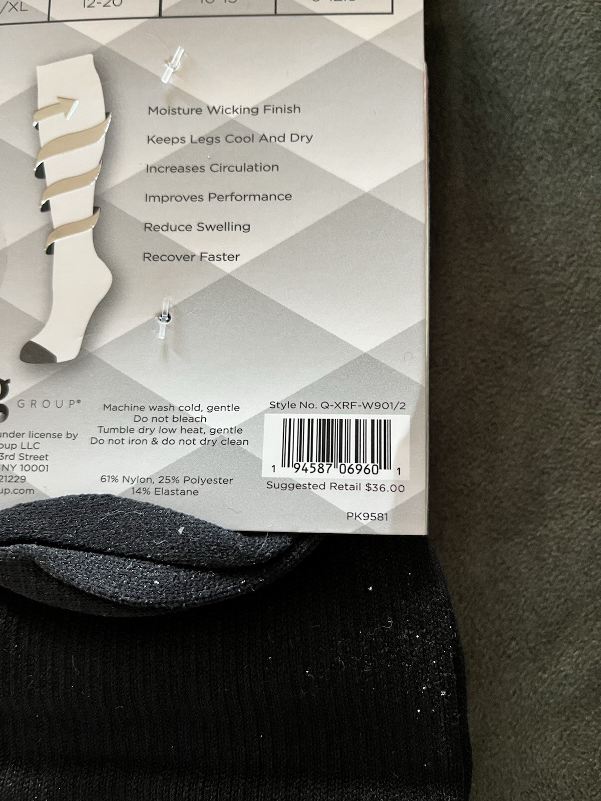 2 pair pack Xertia Compression Socks Moisture Wicking Circulation
