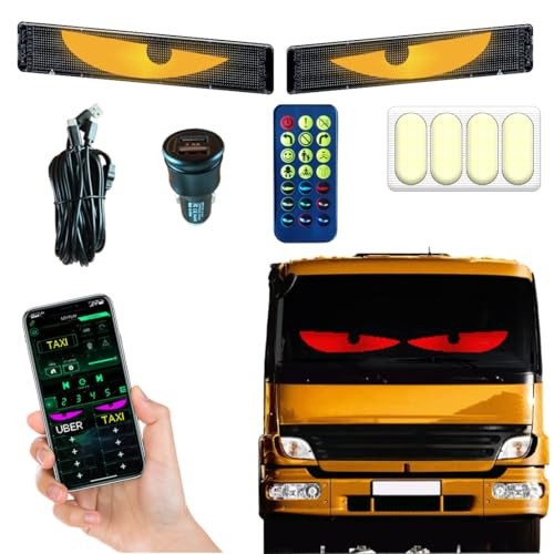 2PCS High Brightness Devil Eyes LED Display for Car Windshield, 23.4x4.7 inch