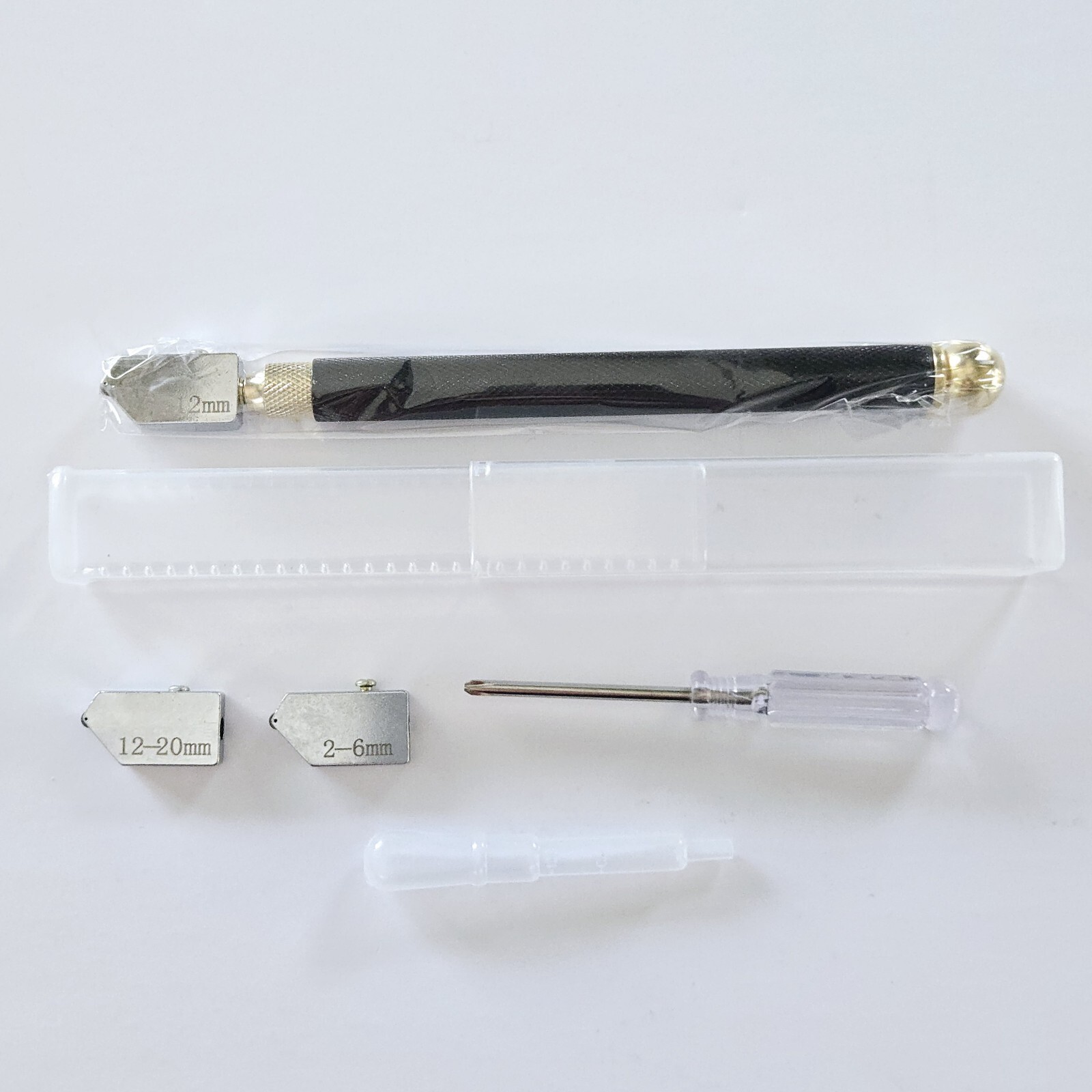 Glass Cutter Kit Sharp Carbide Tile Mirror Cutting Tool with Replacement 2-20mm