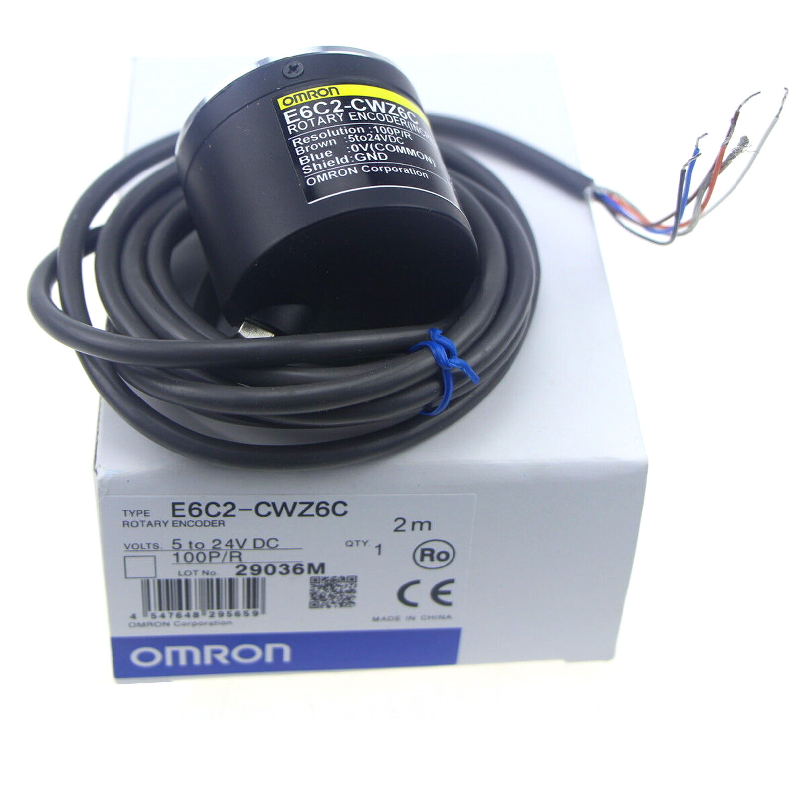 Omron Rotary Encoder E6C2-CWZ6C E6C2CWZ6C 100 P/R New in Box NIB #