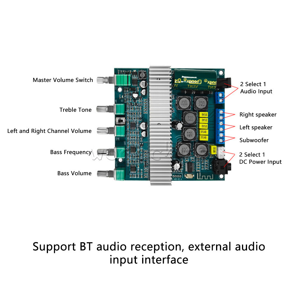 TPA3116 Amplifier Audio Board 2.1 HiFi Bluetooth Digital Power Amplifier Board