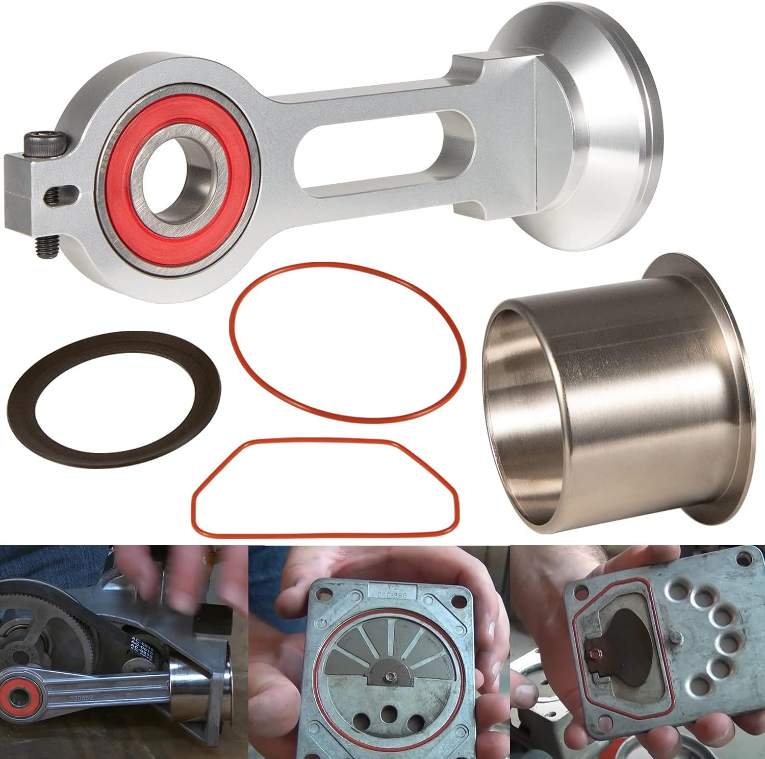 Compressor Piston Kit Connecting Rod Replacement Kit w/Piston Bearing for Sears