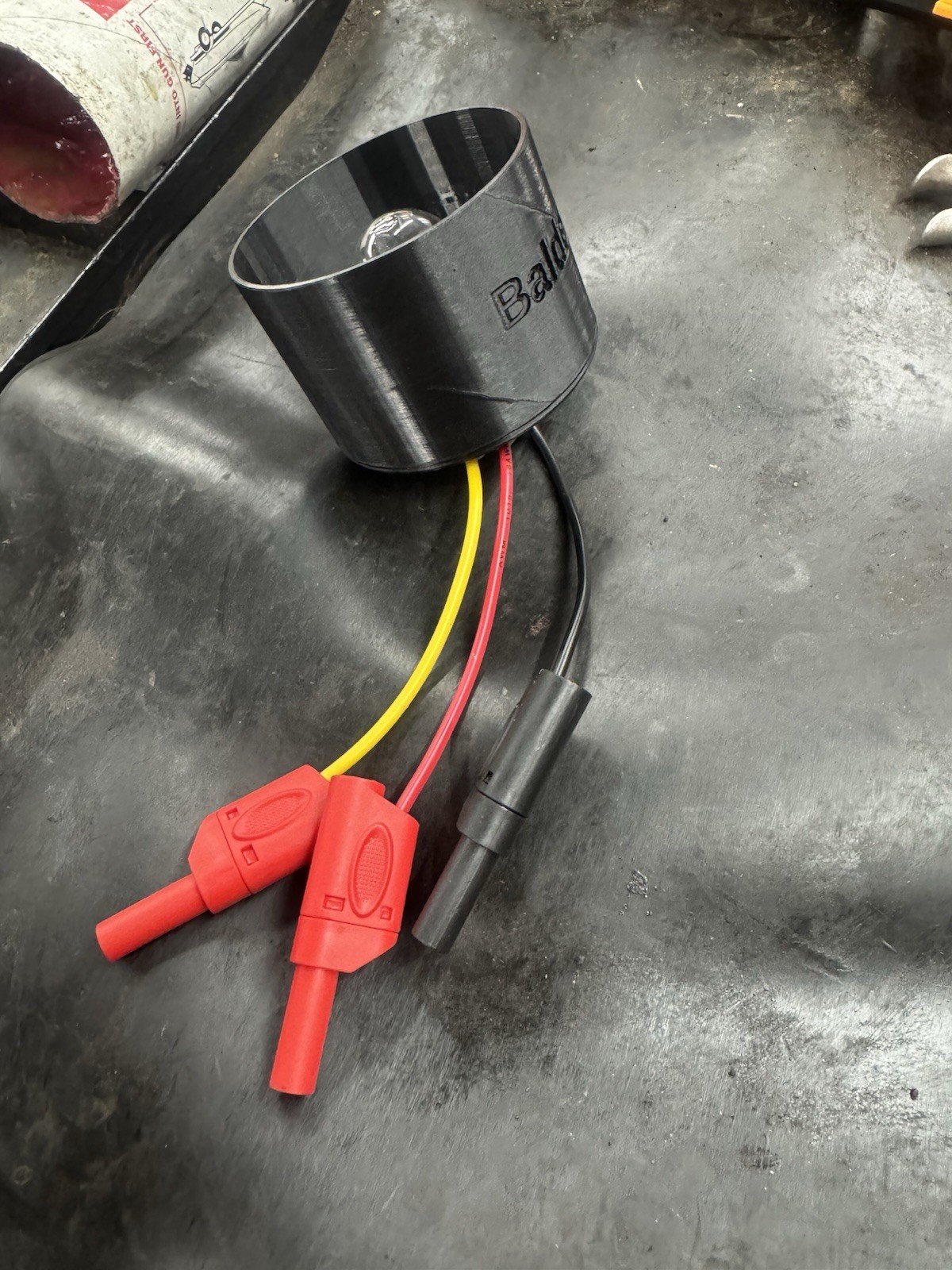 Diagnostic Load Test Light with Banana Connectors And 3d Printed Socket Housing
