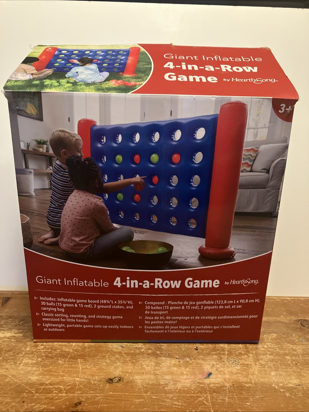 Jumbo 4-Foot Inflatable 4-in-a-Row Sorting and Strategy Game
