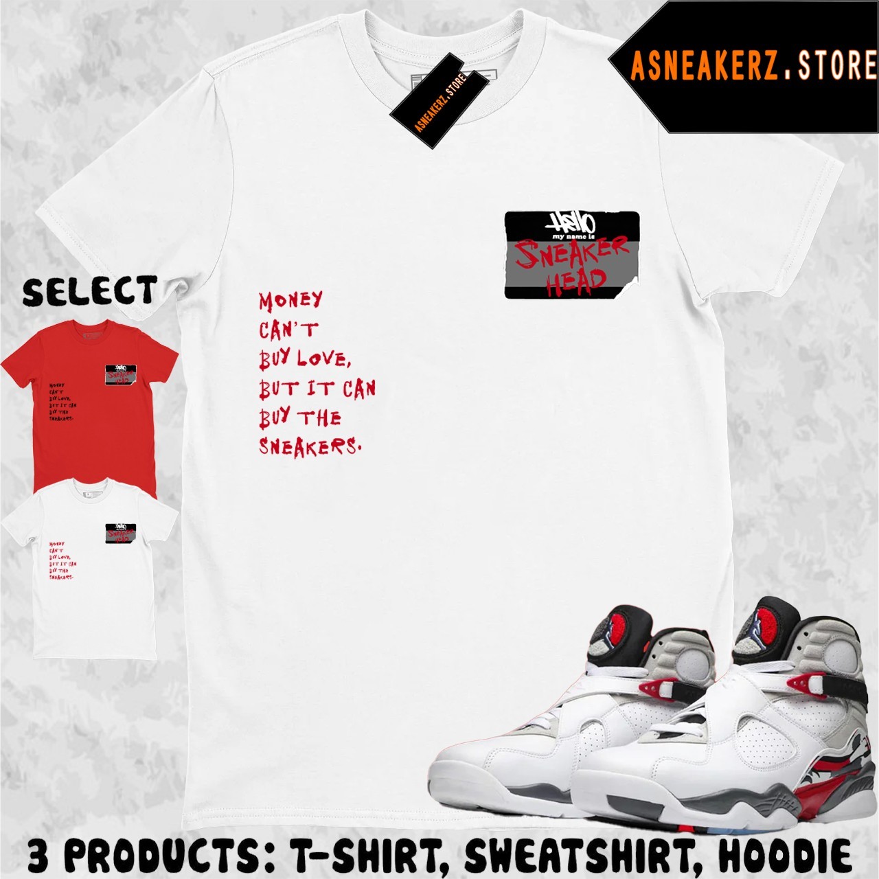 Shirt Match AJ 8 Bugs Bunny 2025 Sneaker Matching Tee Sneakerhead Badge T-Shirt