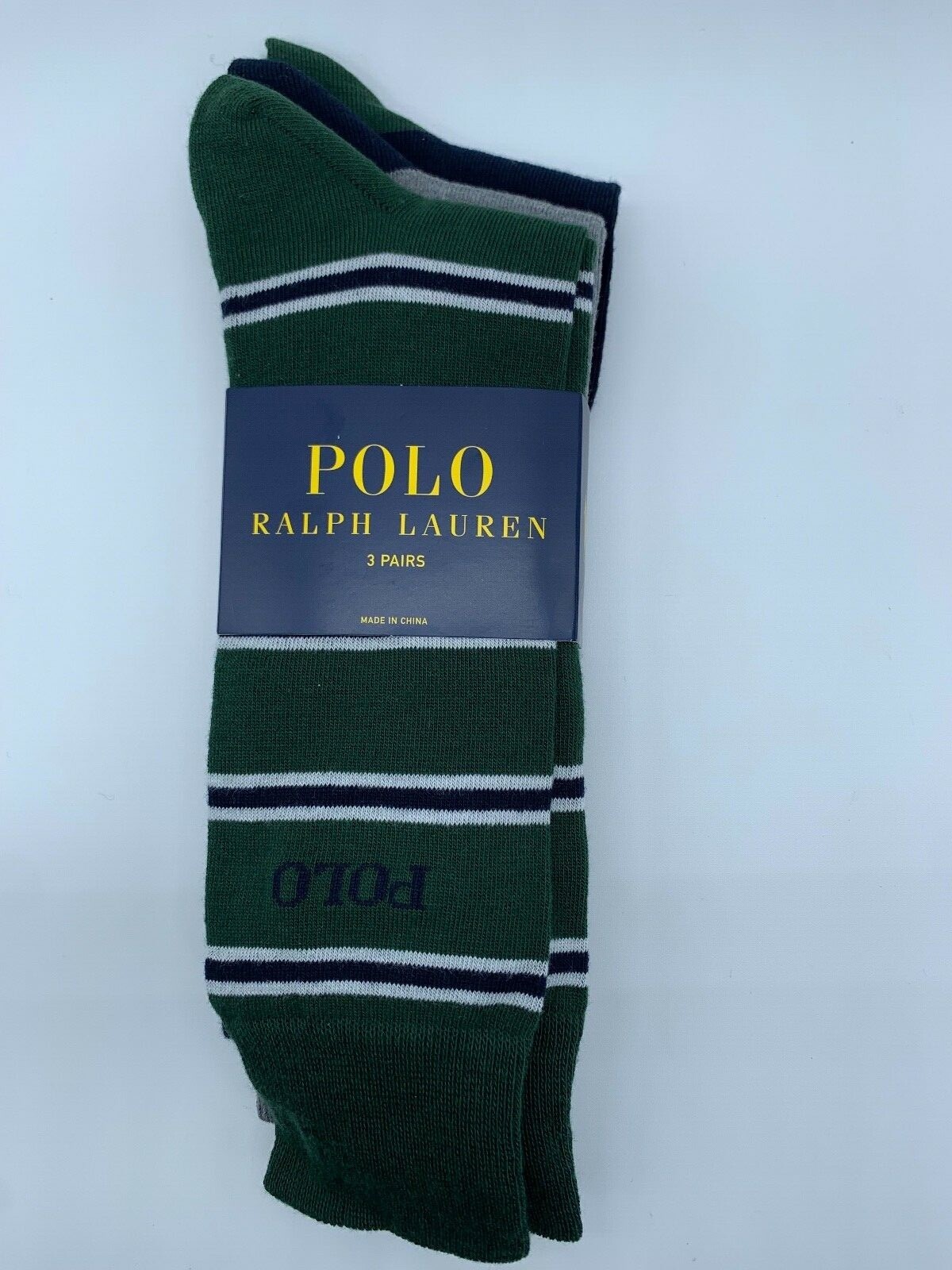 NEW 3 PAIRS MENS POLO RALPH LAUREN CASUAL DRESS SOCKS SIZE 10-13 SHOE SIZE 6-12