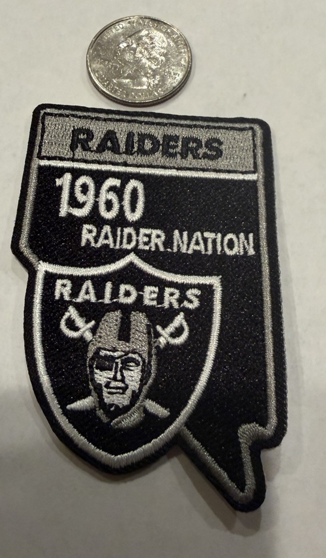 Oakland/Vegas RAIDERS EMBROIDERED Iron On PATCH 3” X 2”  Awesome!