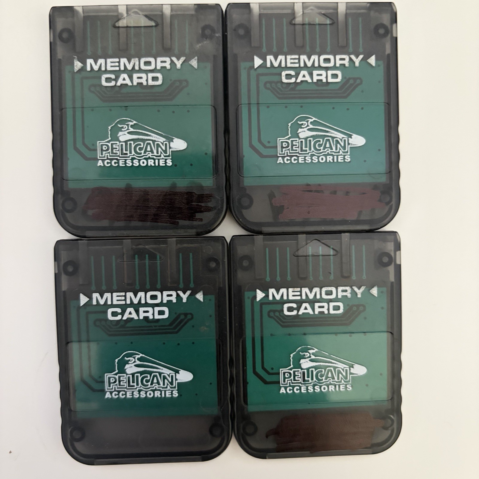 Pelican Accessories PlayStation 2 PS2 Memory Card 4 Lot