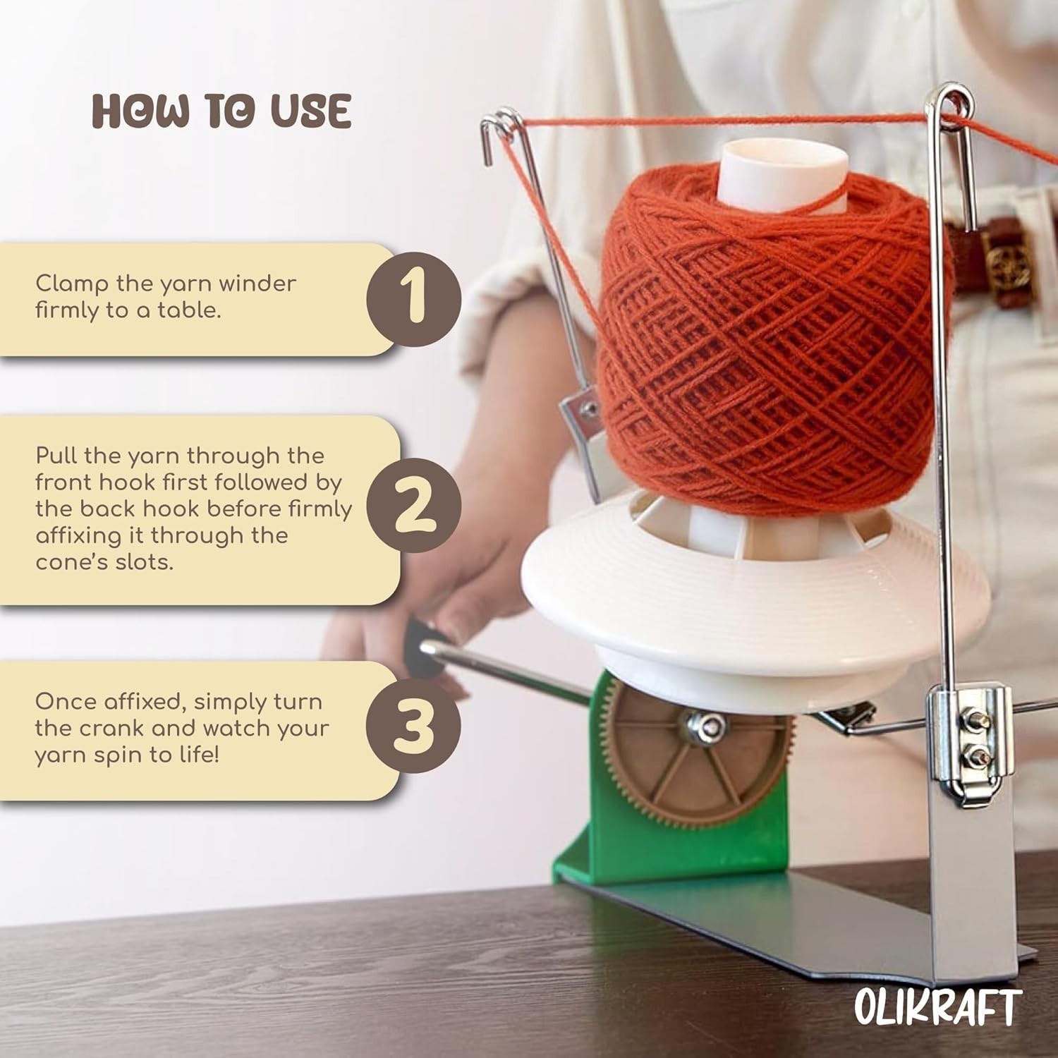 Effortless Yarn Winder for 180 Yard Projects - Durable Metal Construction