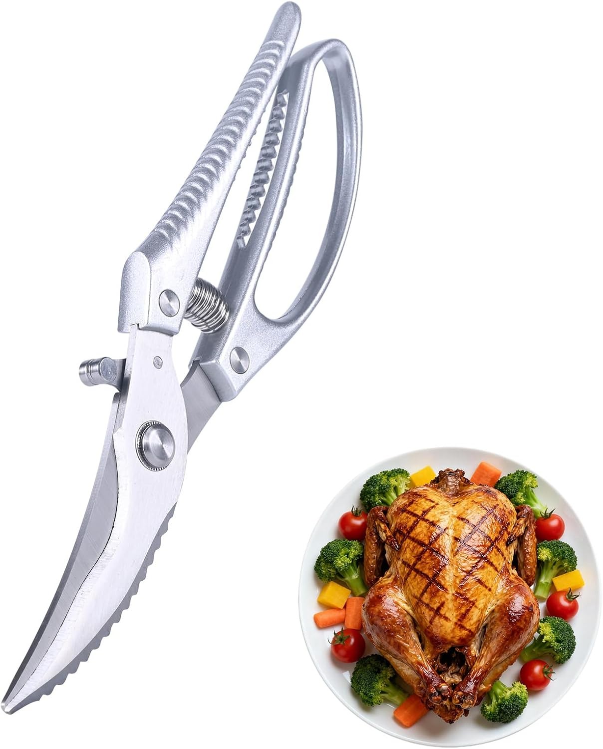 Heavy Duty Kitchen Shears - Professional Poultry Scissors with Anti-Slip