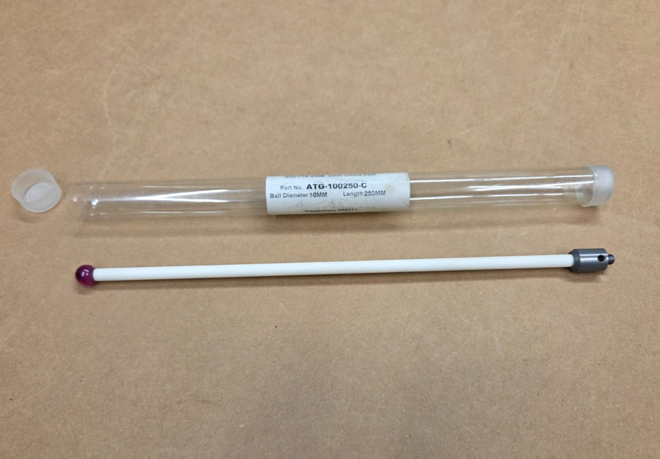 Q-Mark ATG-100250-C Straight CMM Stylus 10 mm ruby 250mm OAL M5 Thread