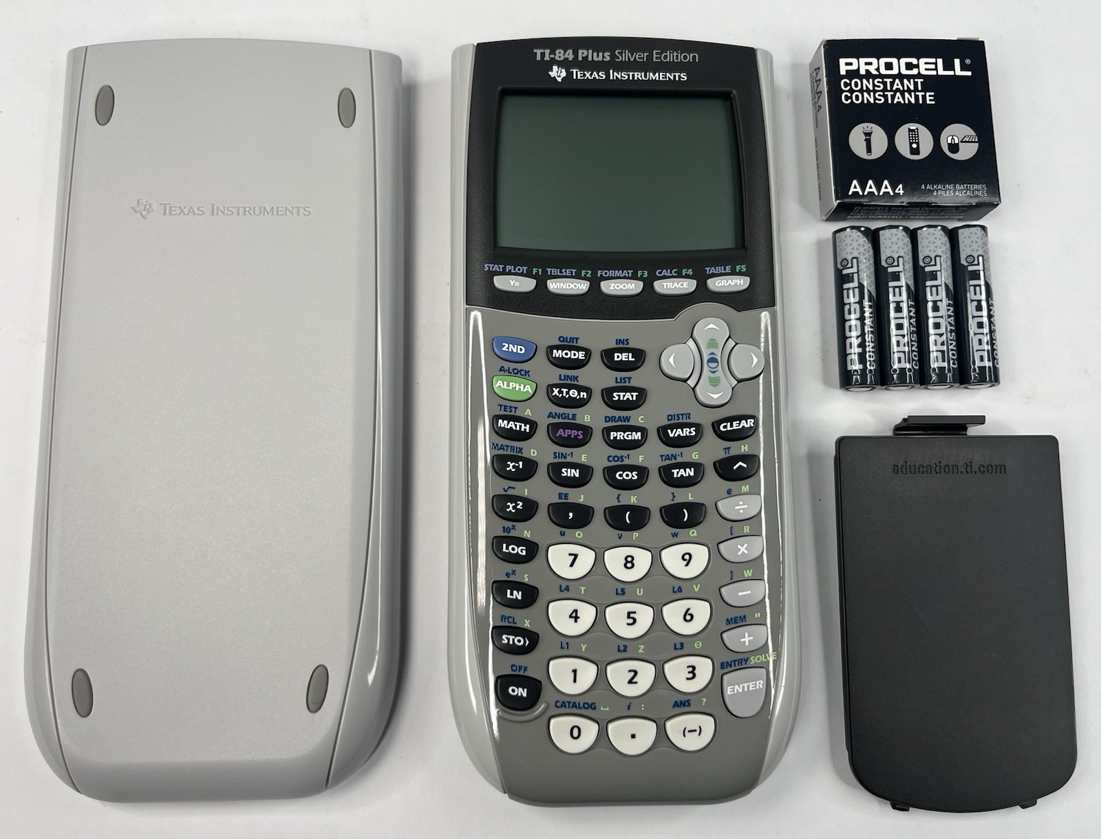 Texas Instruments TI-84 Plus Silver Edition Graphing Calculator & Cover TESTED