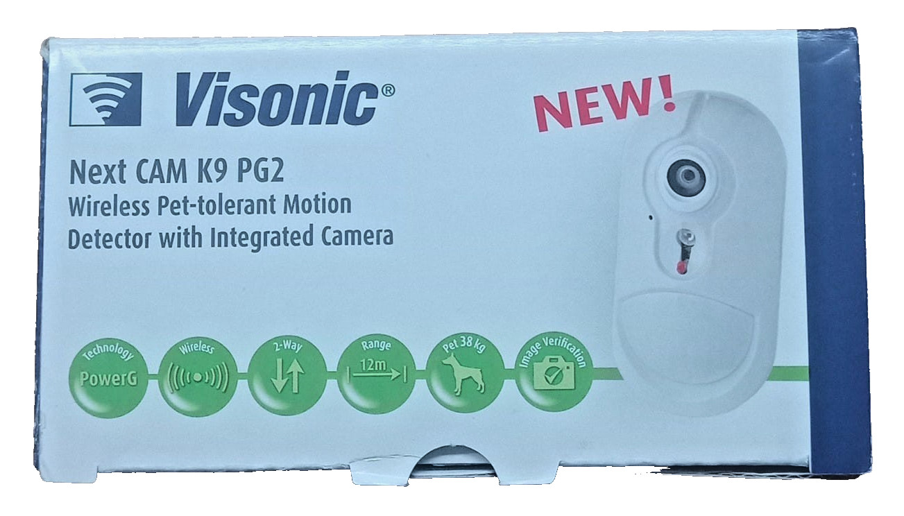 Visonic NEXT CAM K9 PG2 Wireless Pet PIR Motion Detector with Integrated Camera