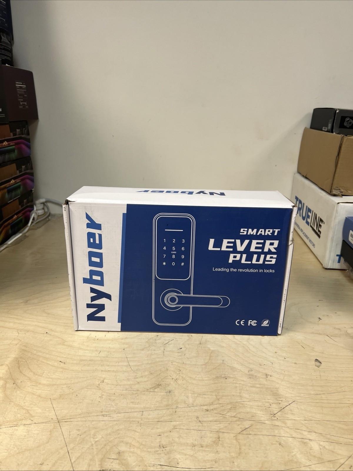 Nyboer Smart Lever Plus Black Entry Door Lock New Open Box