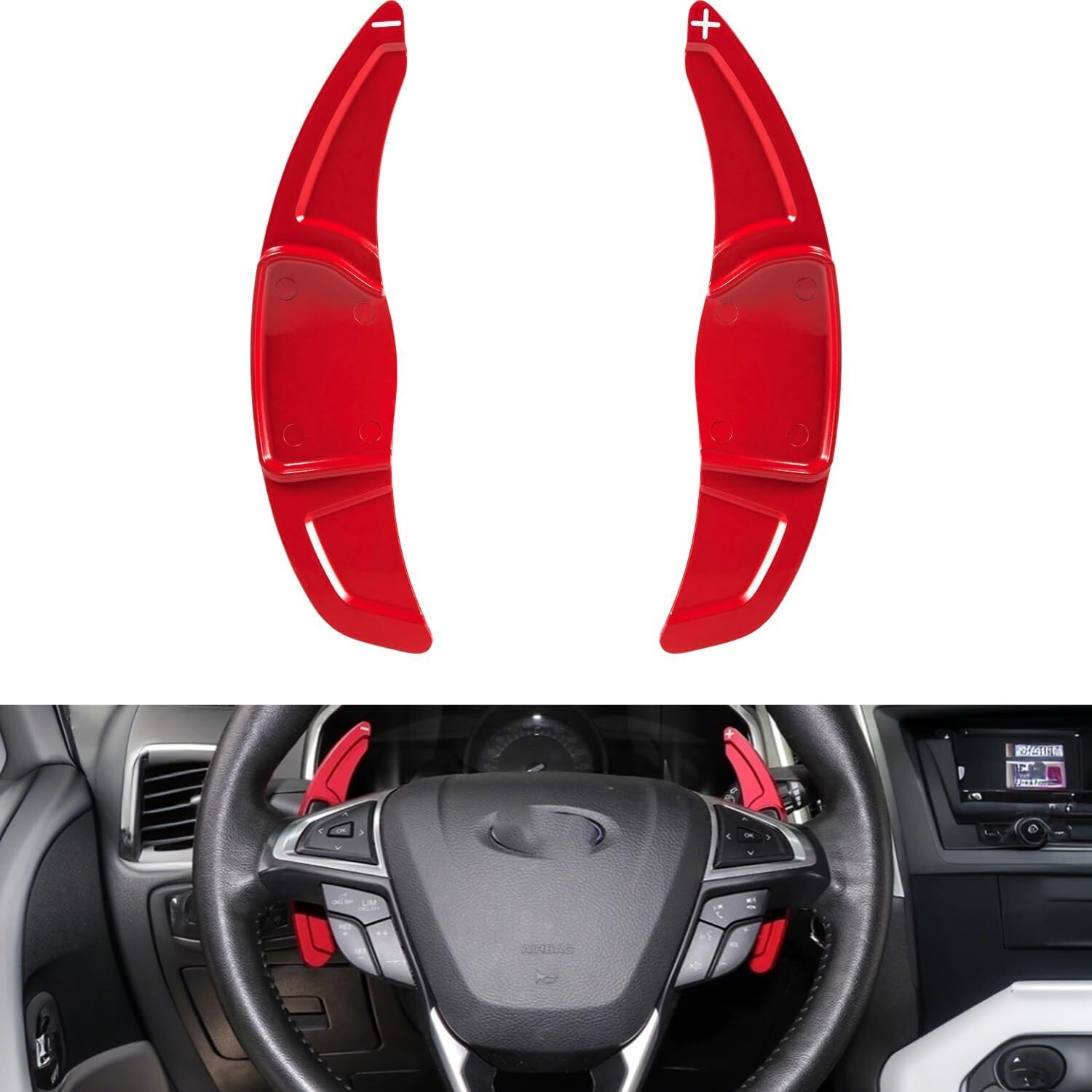 Steering Wheel paddle Shifter Extension For Ford Fusion Mondeo TaurusLincoln Red