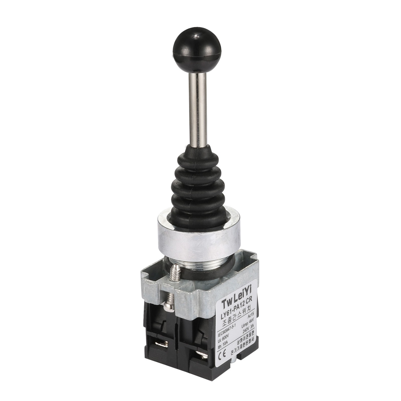 Joystick Switch 2 Position 2NO Latching Type AC 600V 10A 22mm Panel Mount