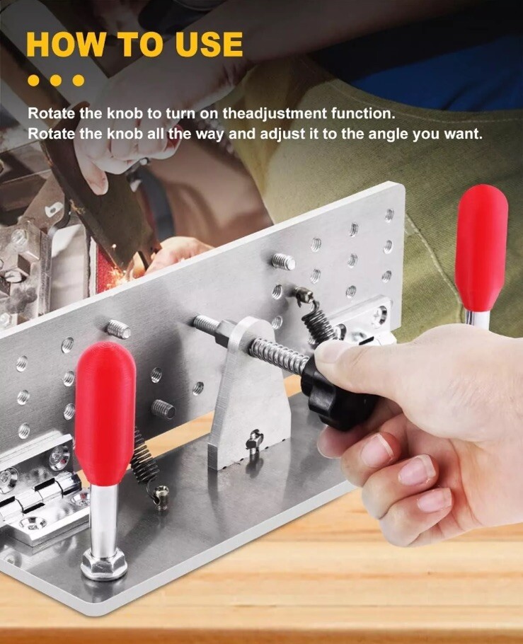 Versatile Knife Beveling Jig - Aluminum Alloy, 85°~180° Adjustable Sharpener