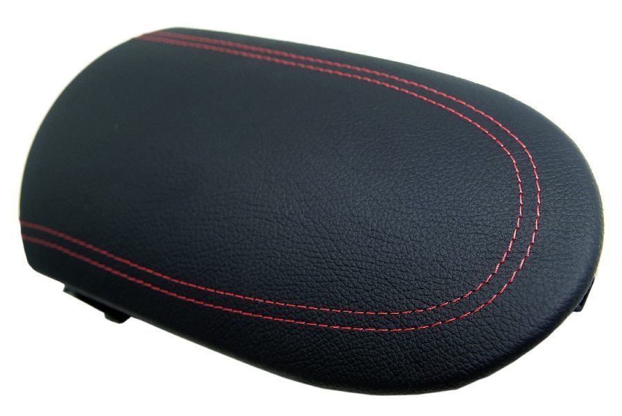 Center Console Armrest Leather Synthetic Cover for Nissan 370Z 08-19 Red Stitch