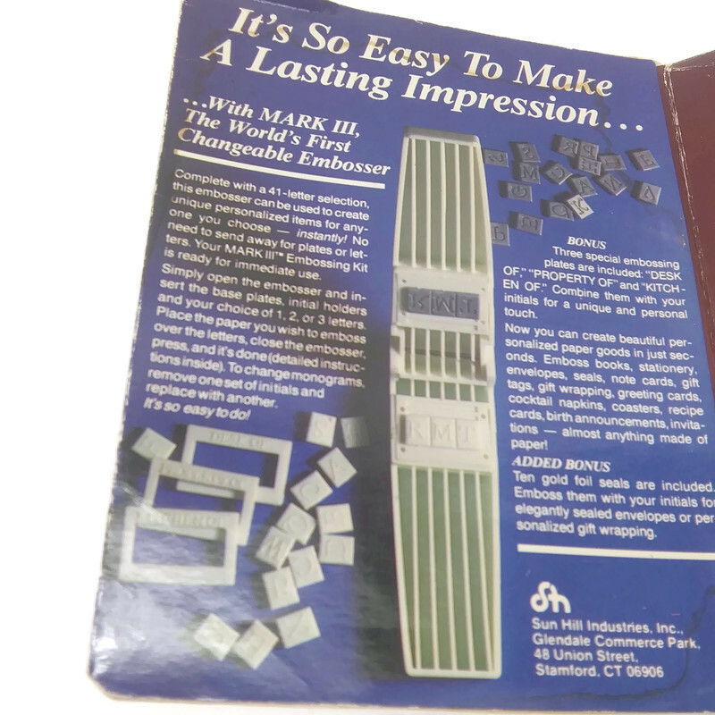Vintage 1985 Mark III Changeable Embossing Kit Sun Hill