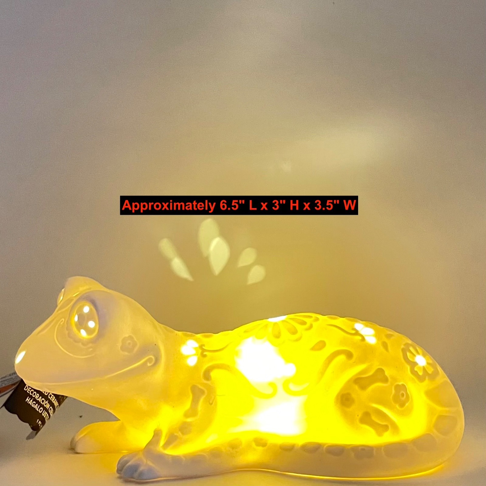 DIY LED Ceramic Lizard Gecko Day of the Dead Dia De Los Muertos Light Up Ashland