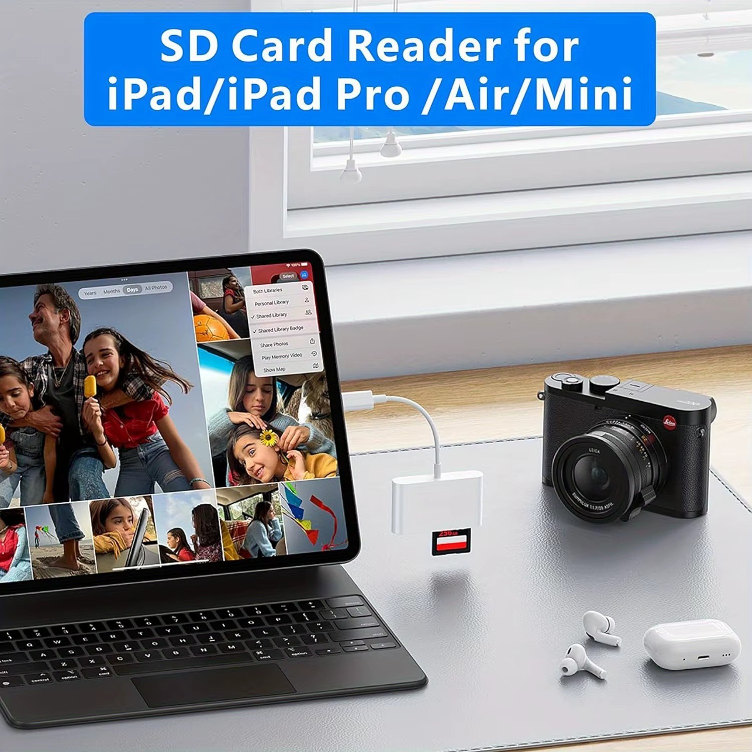 USB C to SD Card Reader, 3-in-1 Hub Converter, Micro SD TF Memory Type-C Adapte