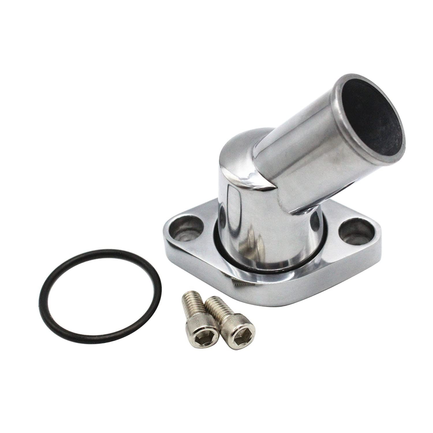 45°Swivel Water Neck Compatible for SBC BBC Polished Aluminum 283 327 350 3