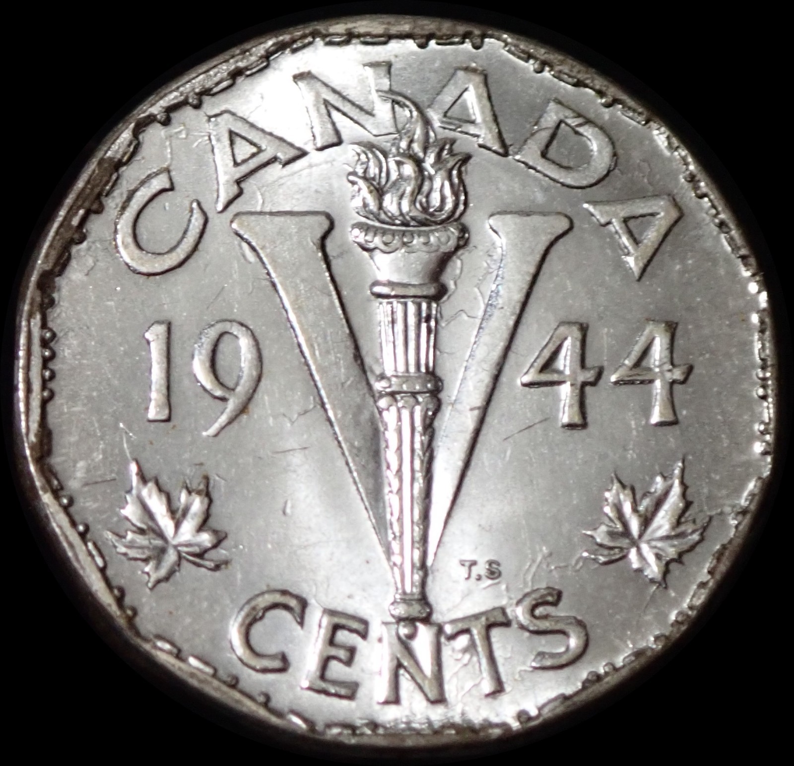 Canada 5 Cents 1944 George VI Victory Steel Coin WCA B929