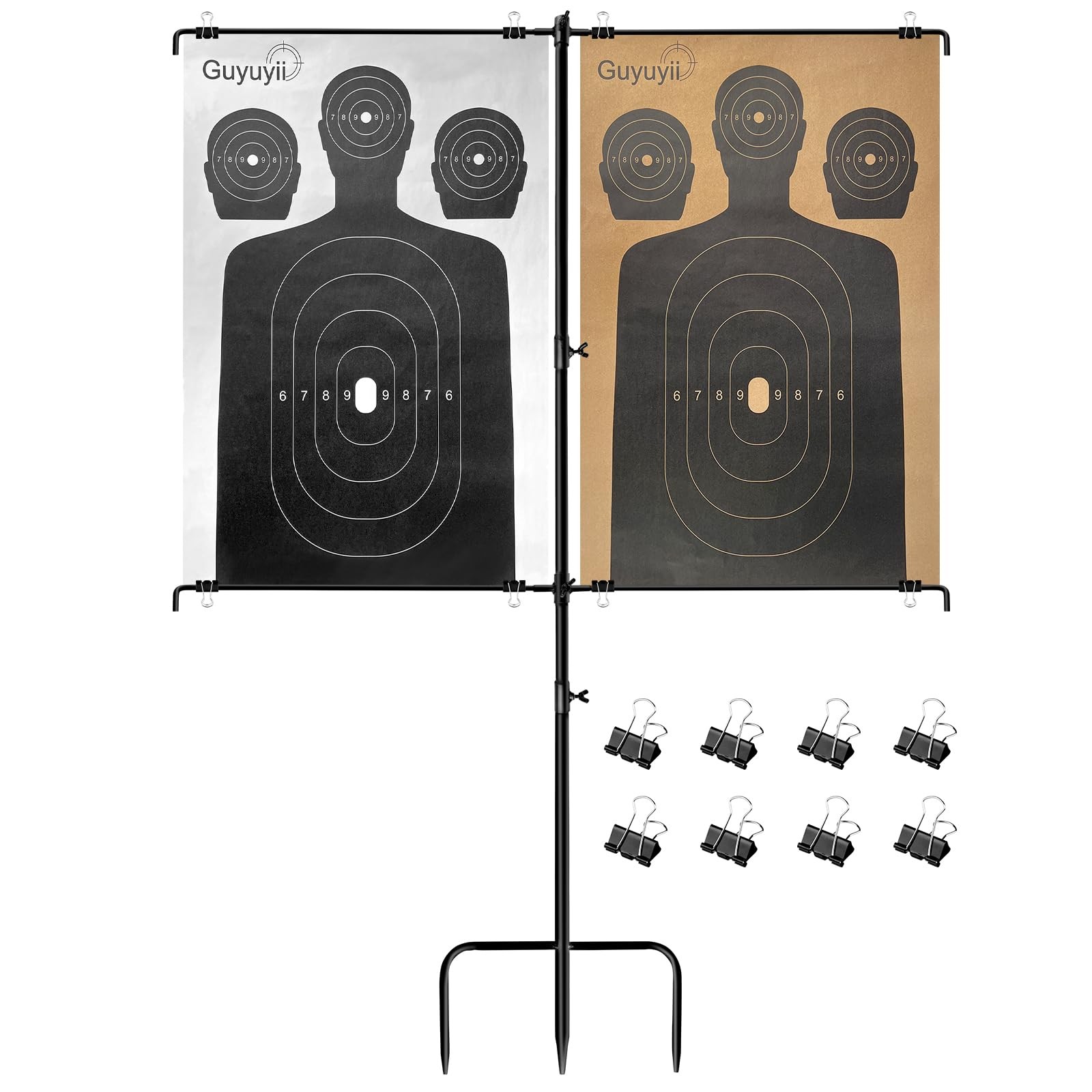 Adjustable Target Stand – 3/5-Section Iron Paper Target Stand for Indoor/Outd...