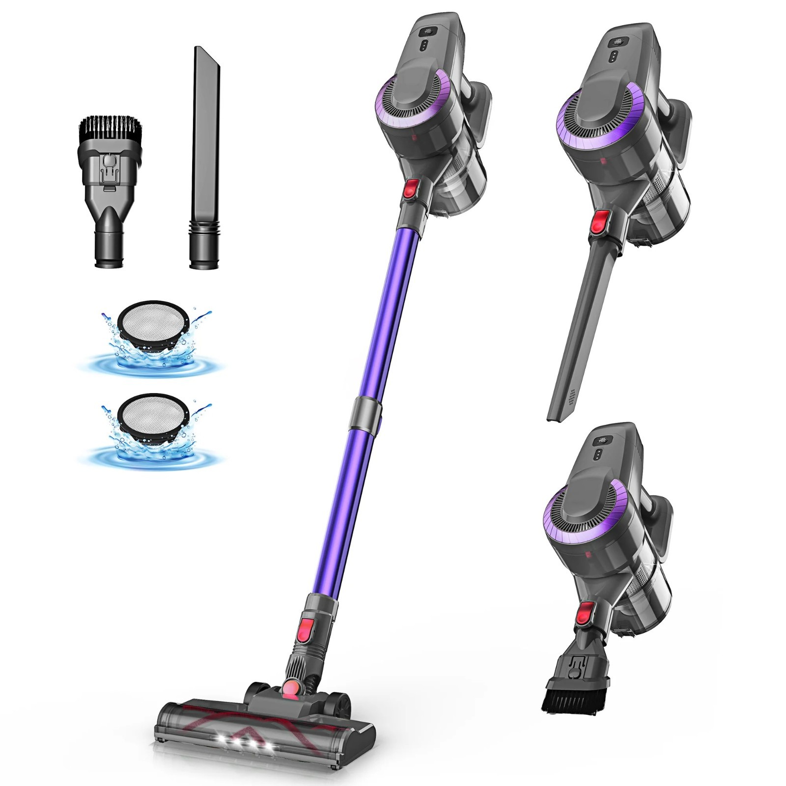 DEVOAC N300 Ultra Lightweight Cordless Vacuum Cleaner 6-in-1 Handheld Stick