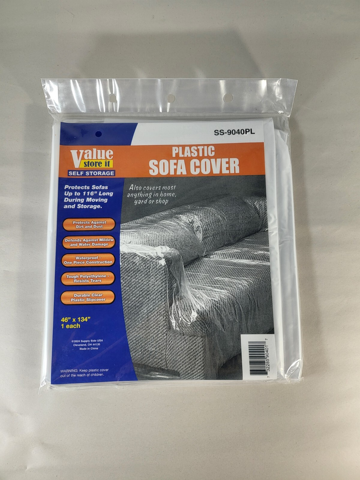 Value Store It Plastic Sofa Cover SS-9040PL Protects Sofas Up To 116"
