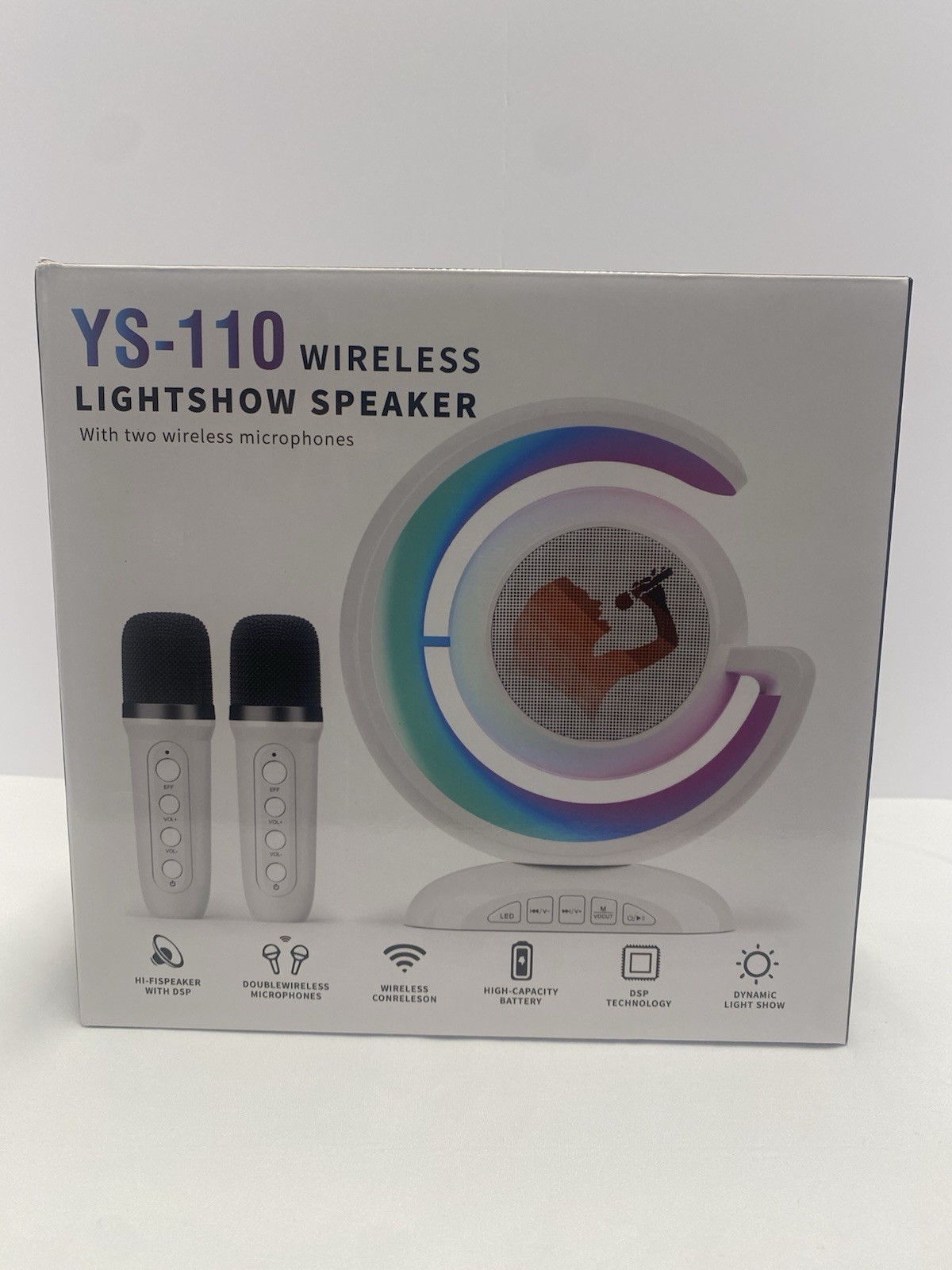 Ys-110 Wireless Lights how Speaker With 2 Microphones