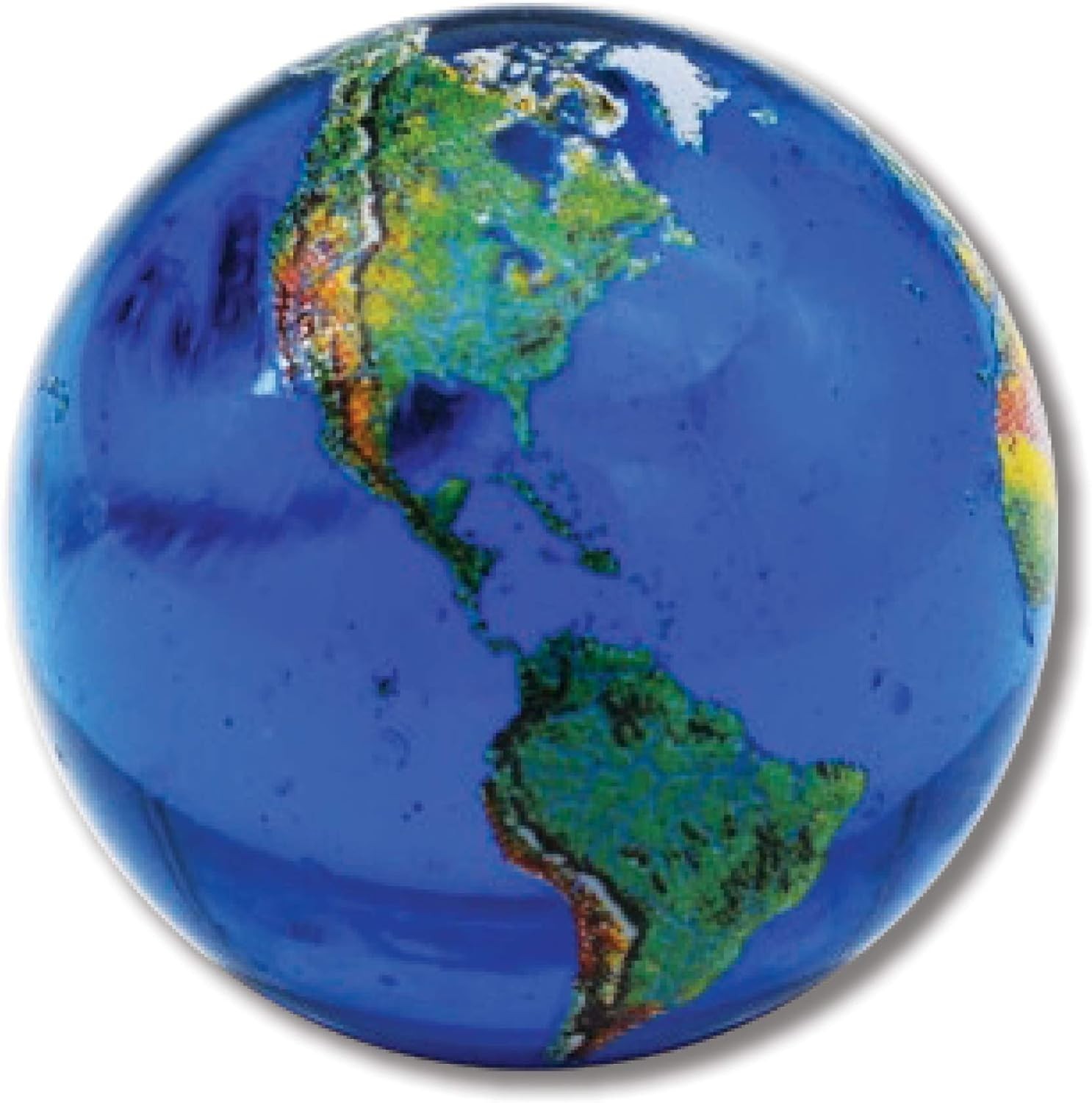 Natural Earth Marble – 0.9" Translucent Blue Recycled Glass Mini Earth Globe