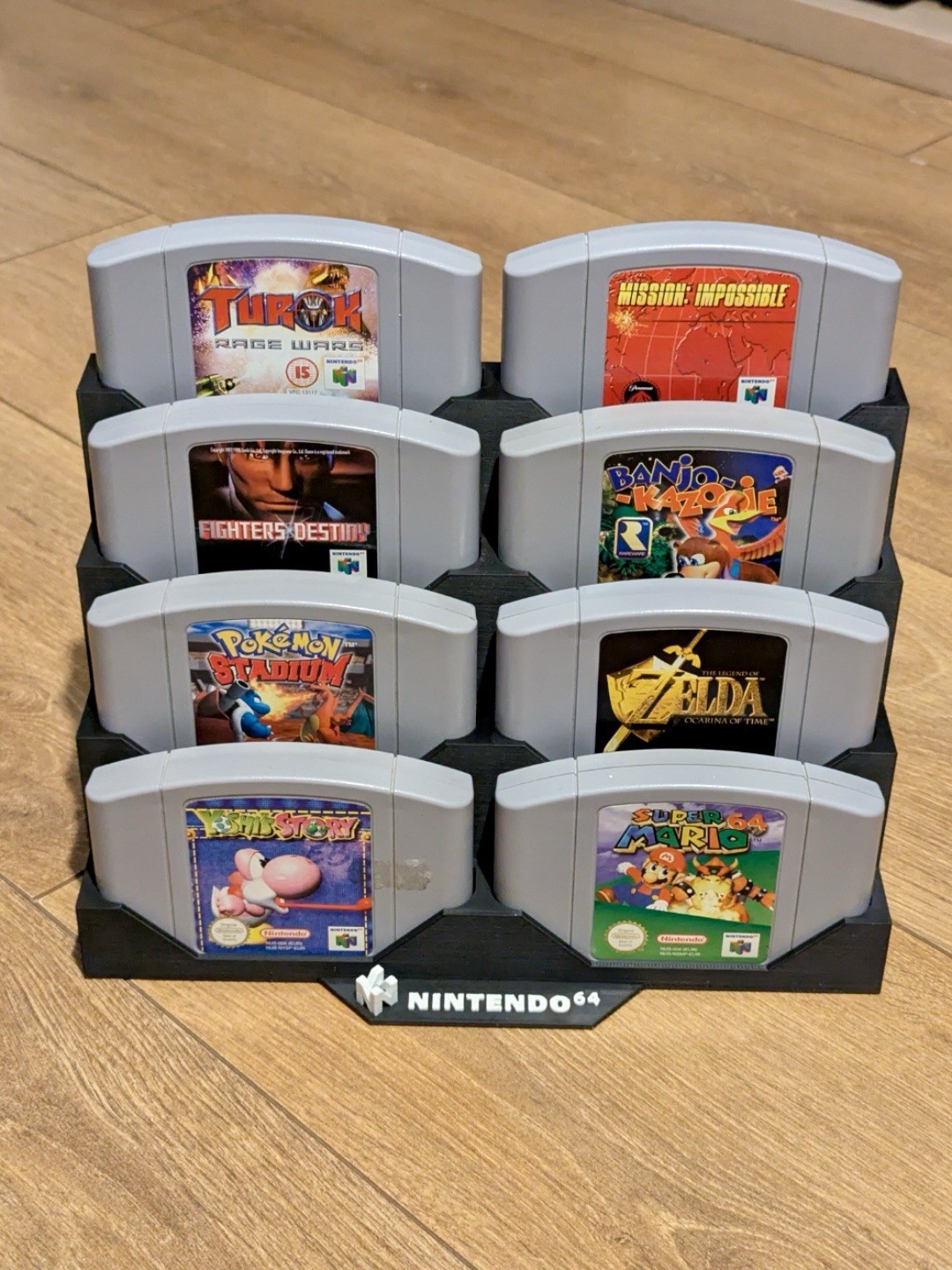 Nintendo 64, N64 8 Cartridge Display Stand, 3D Printed Game Holder