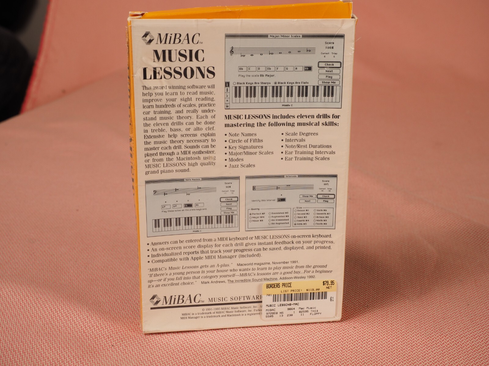 MiBAC Music Lessons Apple Mac Software System 6 System 7