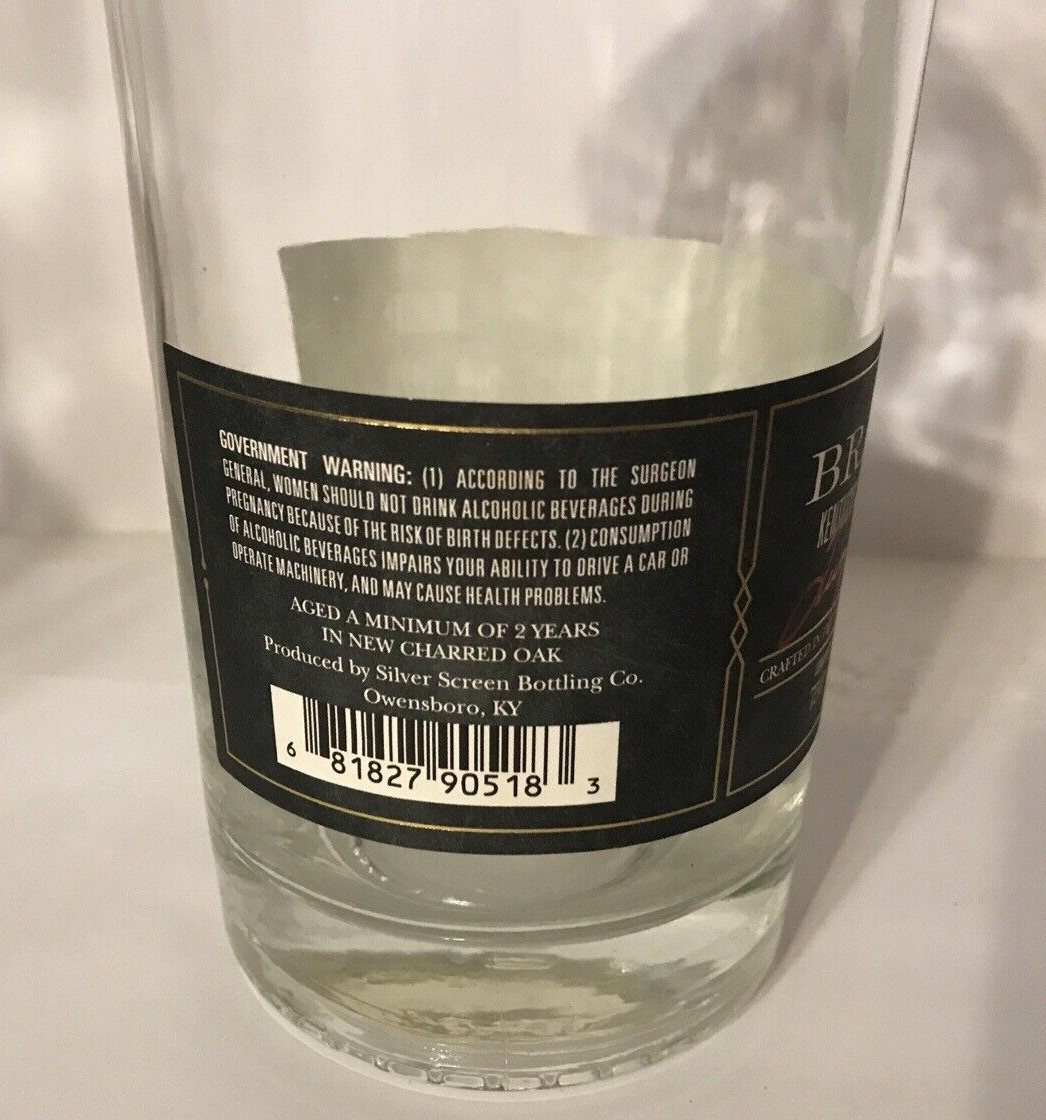 BATCH 7 TERRY BRADSHAW 750ML Clear Bourbon Bottle Crafts Lamp Lights Bar Empty