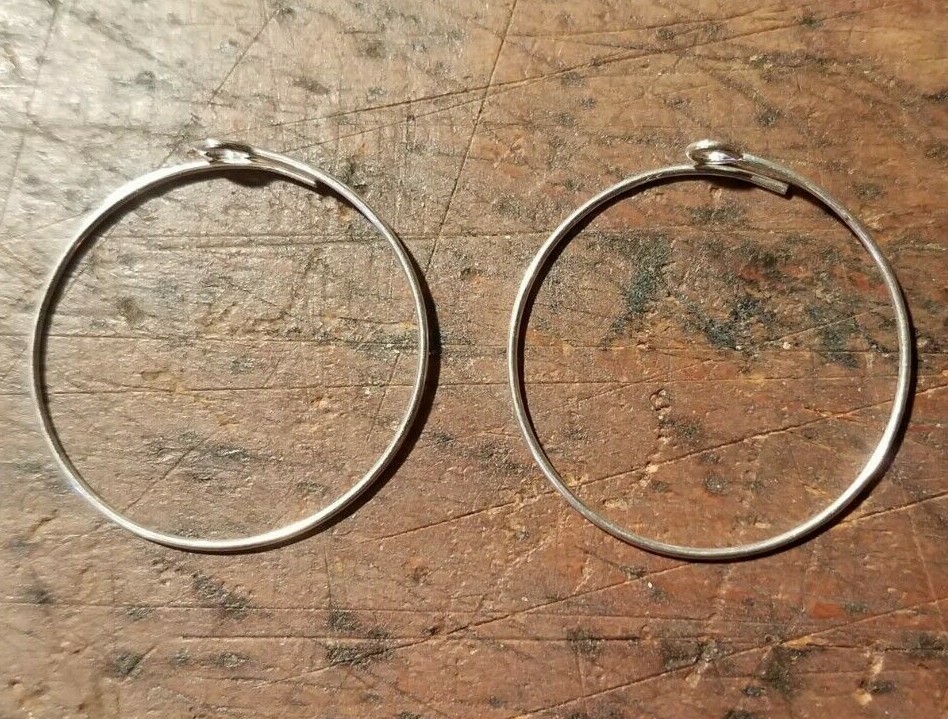 10pcs  .925 Sterling Silver Beading Hoops 25mm for earrings or wine charms