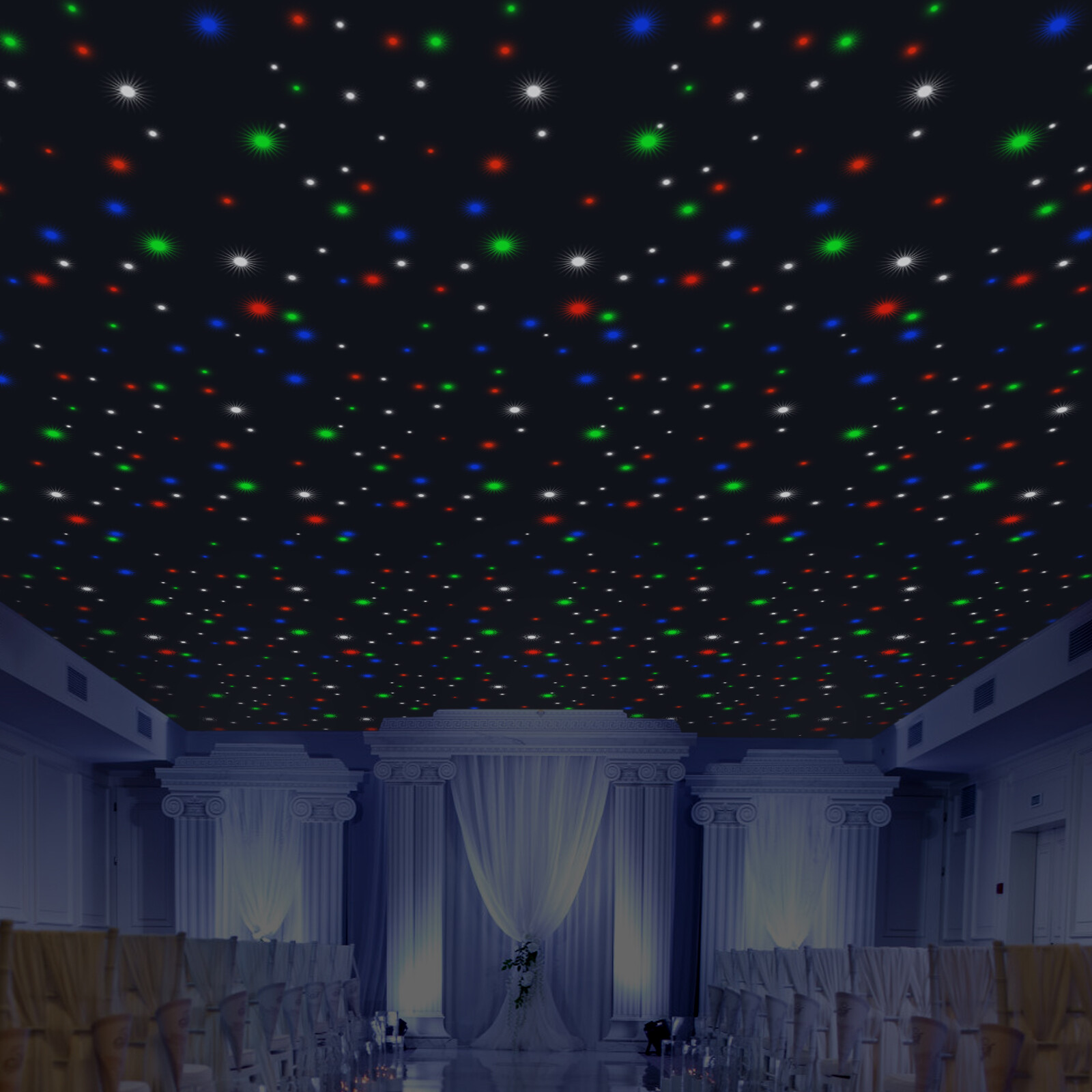 LED Star Stage Backdrop 13.12*9.84ft Star Curtain Background Starry Sky 240 LEDs